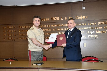 Националният военен университет „Васил Левски“ и Университетът за национално и световно стопанство сключиха договор за сътрудничество